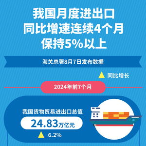 新華全媒 丨我國月度進(jìn)出口同比增速連續(xù)4個月保持5 以上